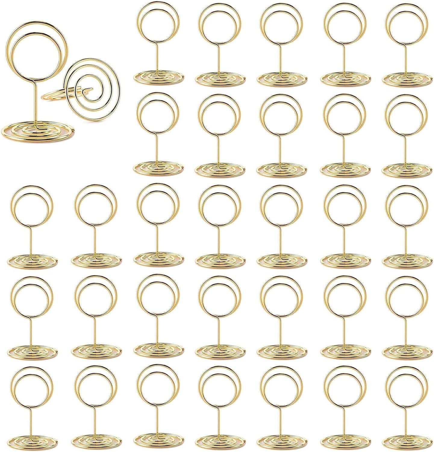 FELIXLEO Tischkartenhalter 36er Gold Tischkartenhalter Rund mit Klammern Hochzeit Party, (1-tlg)
