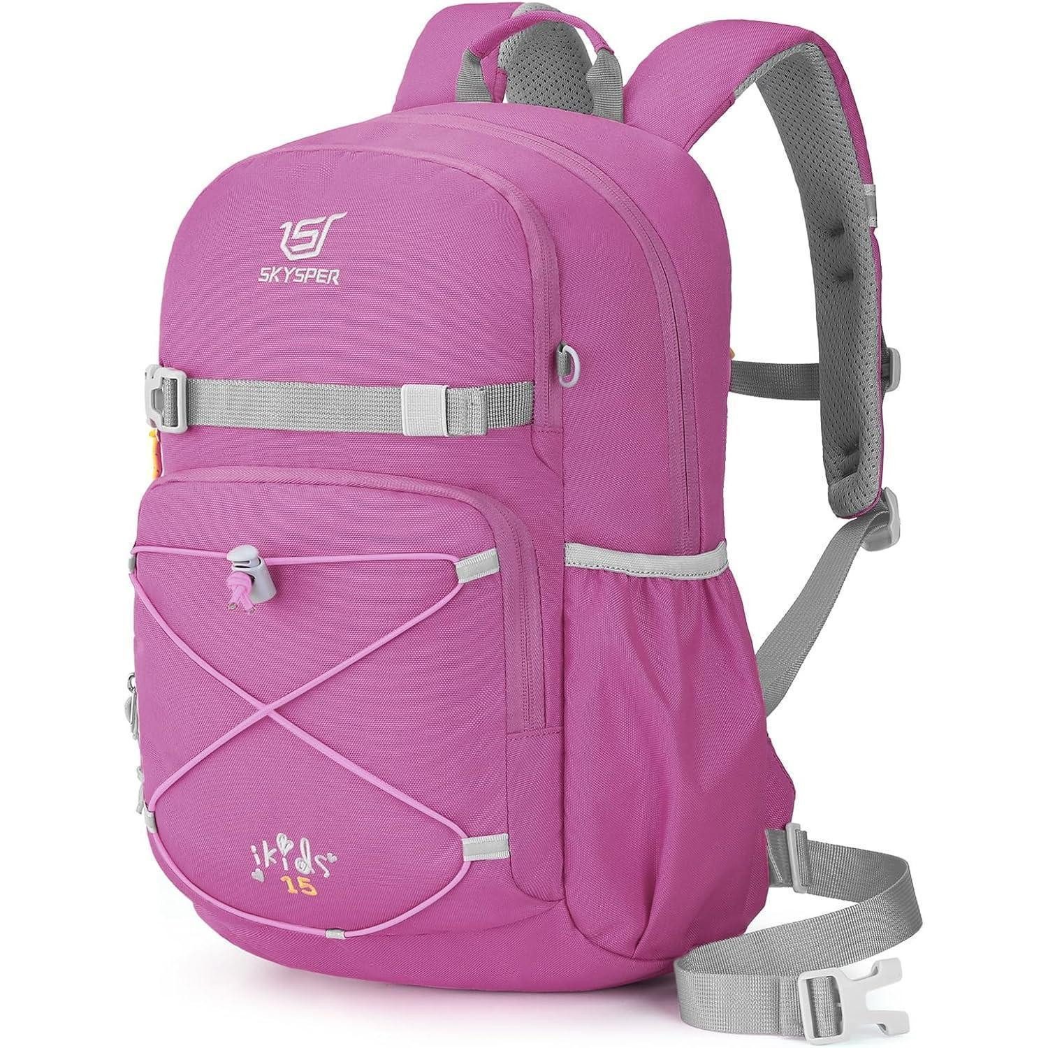 LuxusKollektion Kinderrucksack Kinderrucksack 15L Wanderrucksack Jungen Mädchen Outdoor Lila