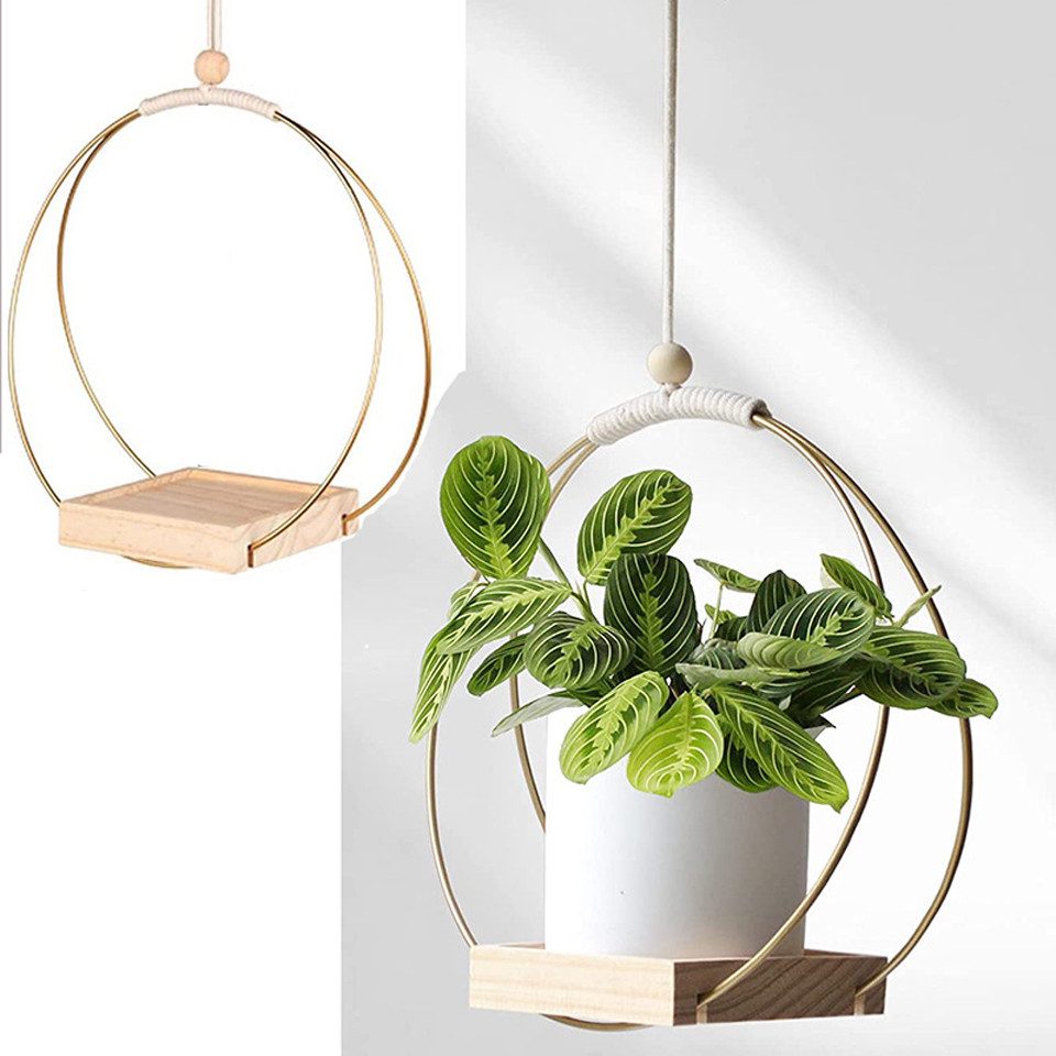Minicloss Blumenampel Hängende Blumenampel Metall Blumentopf (2 St), Schwar günstig online kaufen