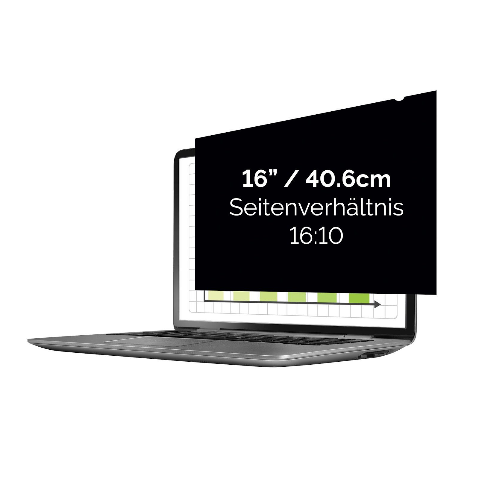 FELLOWES Displayschutzfolie PrivaScreen Laptop-Sichtschutzfilter für Laptop 16,0 Zoll (16:10), 1 Stück, 34,47 x 21,58 cm, Blaulichtfilter, DSGVO-konform