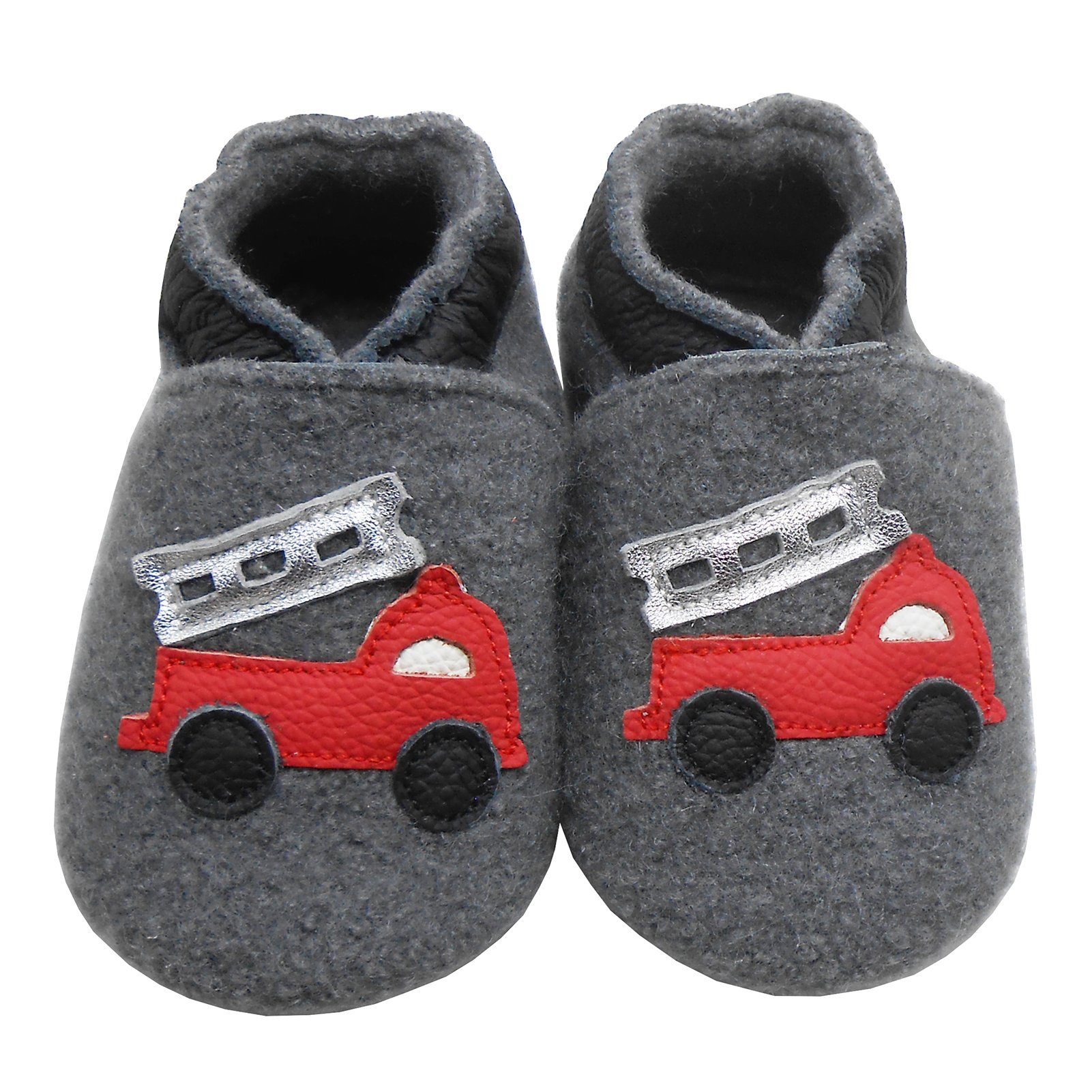 Yalion Weiche Kinder Filz Hausschuhe aus Schafwolle und Leder Krabbelschuh