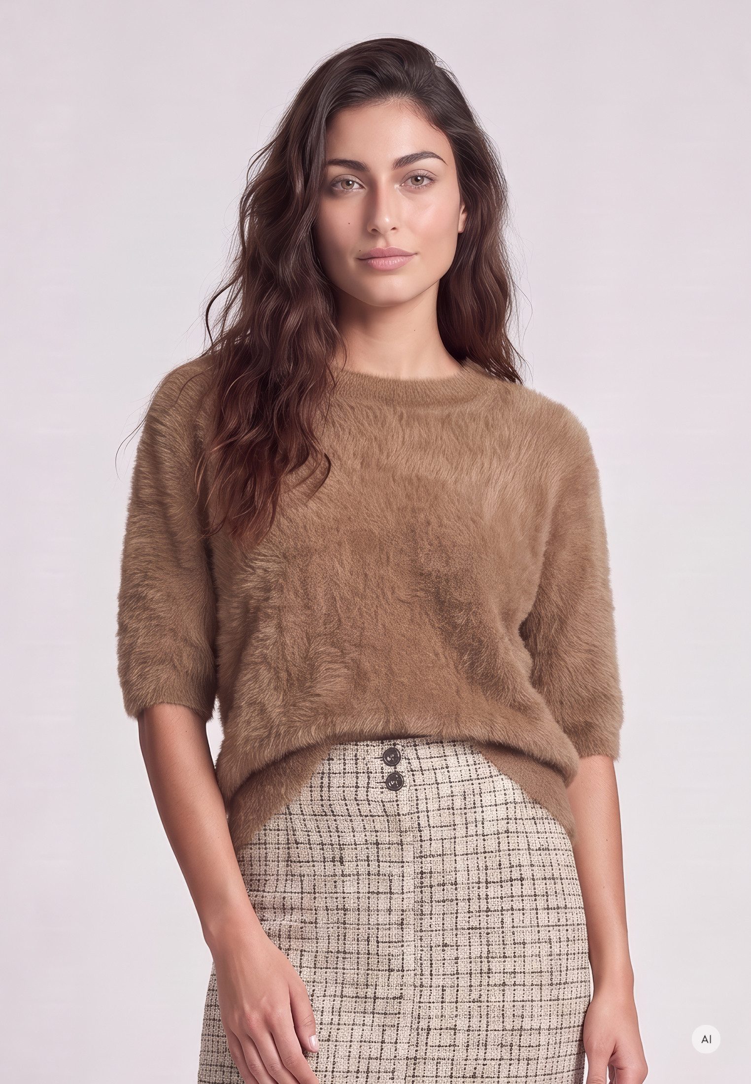 MARC AUREL Strickpullover in Pelzoptik