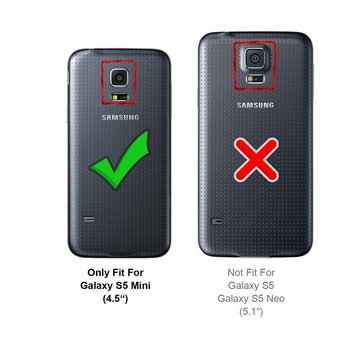 CoolGadget Handyhülle Denim Schutzhülle Flip Case für Samsung Galaxy S5 Mini 4,5 Zoll, Book Cover Handy Tasche Hülle für Samsung S5 Mini Klapphülle