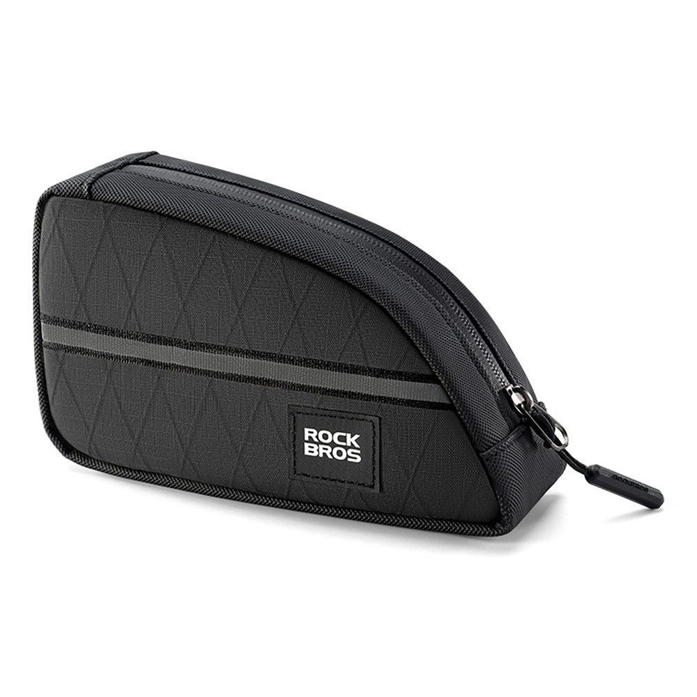 ROCKBROS Rahmentasche Oberrohrtasche Fahrradtasche Dreiecktasche (Spar-Set, 1-tlg., 0, 8 l erweiterbar), 0,8 l, Reflexstreifen, Reißverschluss