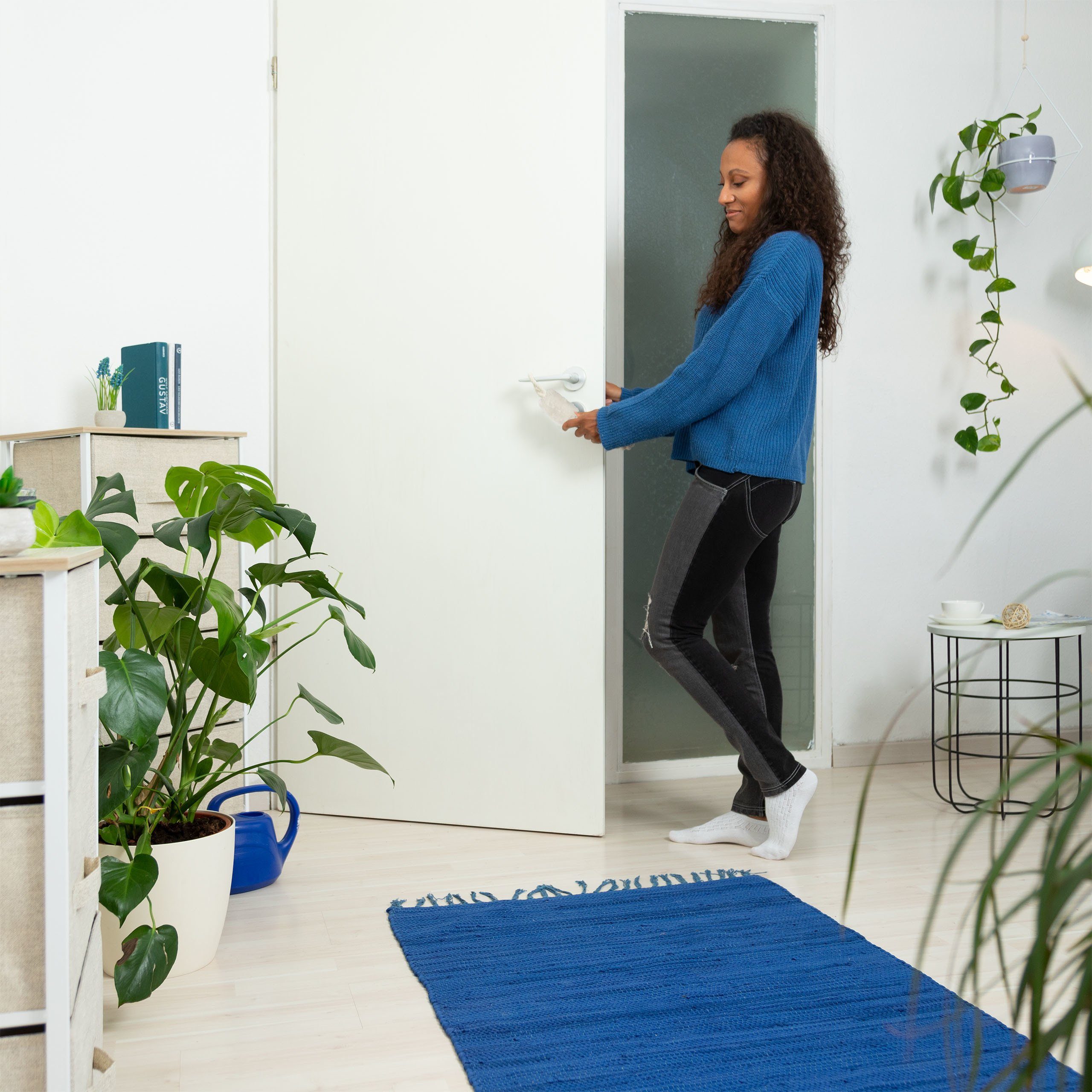 relaxdays Türdämpfer Türkordel Klemmschutz 2er Set weiß