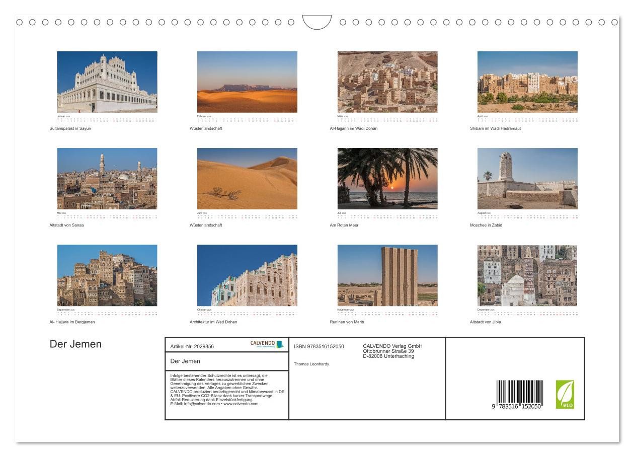 Thumbnail - CALVENDO Wandkalender Der Jemen (Wandkalender 2026 DIN A3 quer), CALVENDO Monatskalender