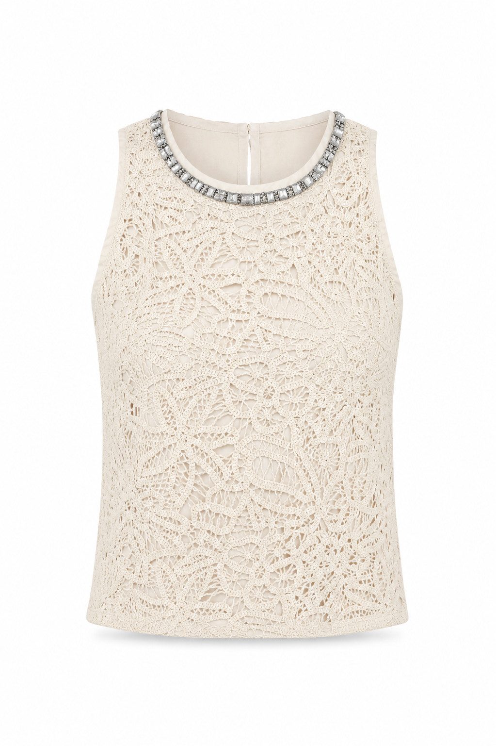 Liu Jo Spitzentop - Top Damen - Häkeltop - sommerliches Oberteil - elegant - Beige