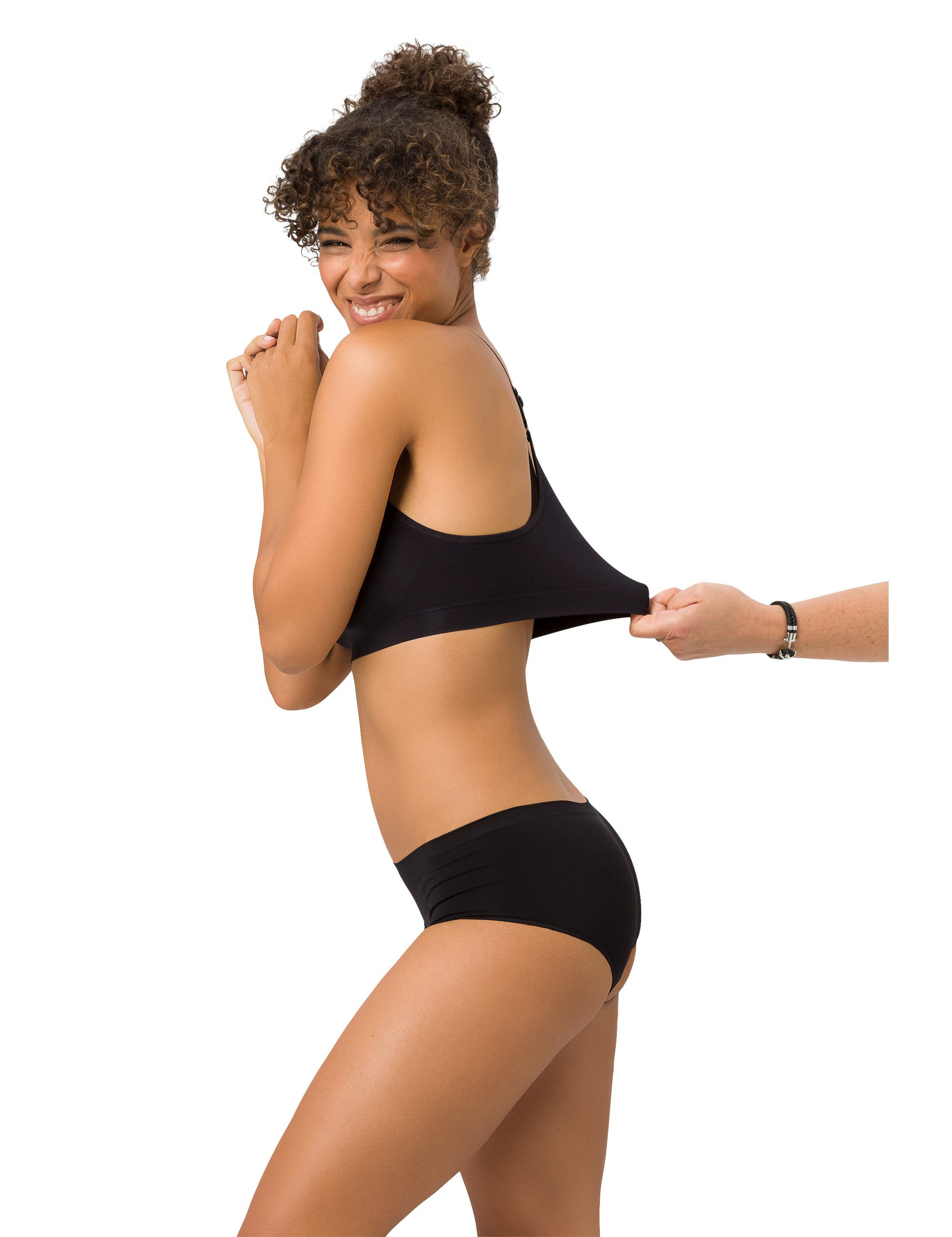 Beedees Bustier Comfee Pure (1, 1-tlg., 1) mit Crop Top, Bralette, Taillenslip & Panty