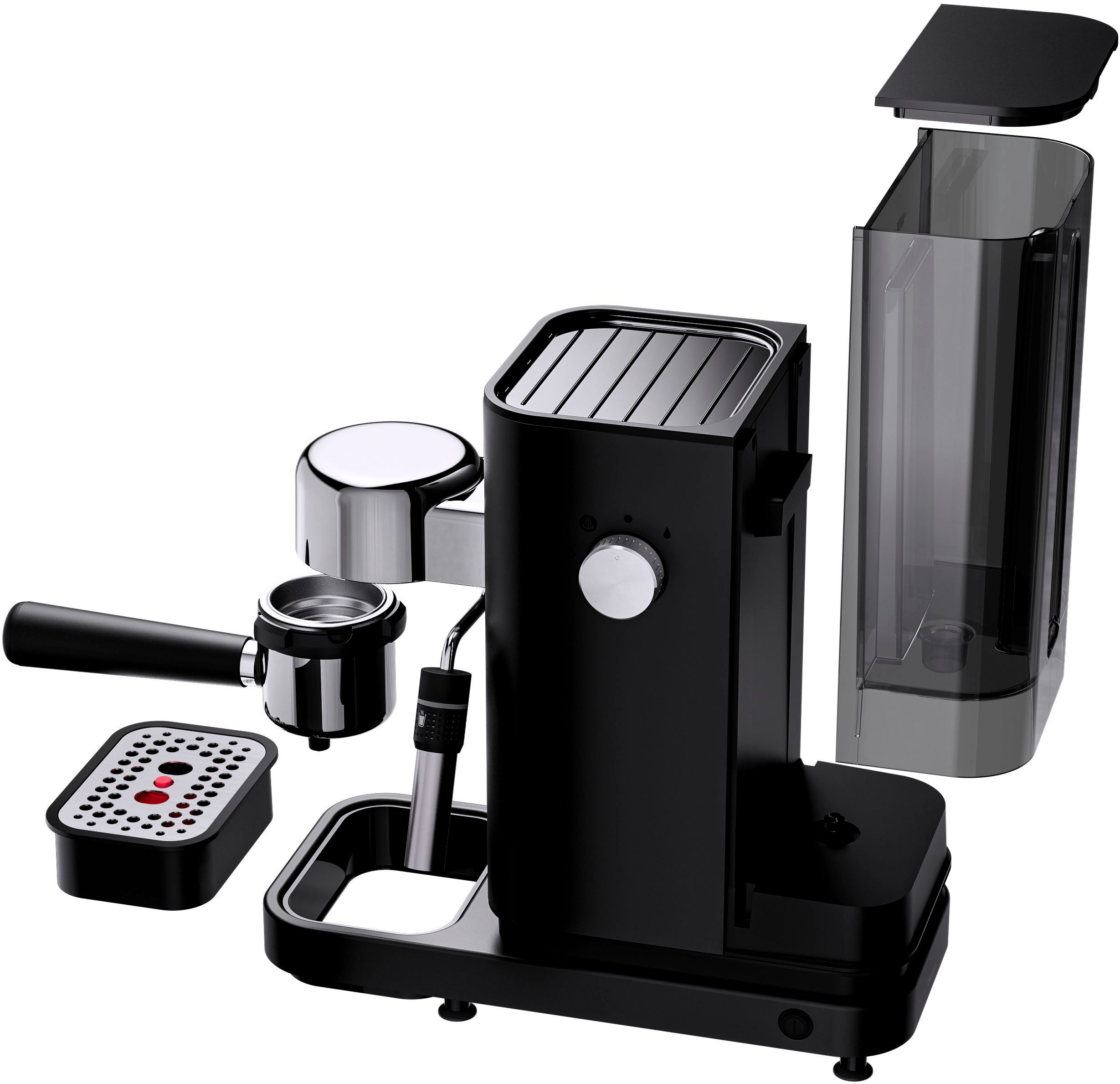 WMF Espressomaschine Lumero Deep Black, kompakt, dezente LED-Beleuchtung, 15 bar, 1350 Watt, Milchschaumdüse