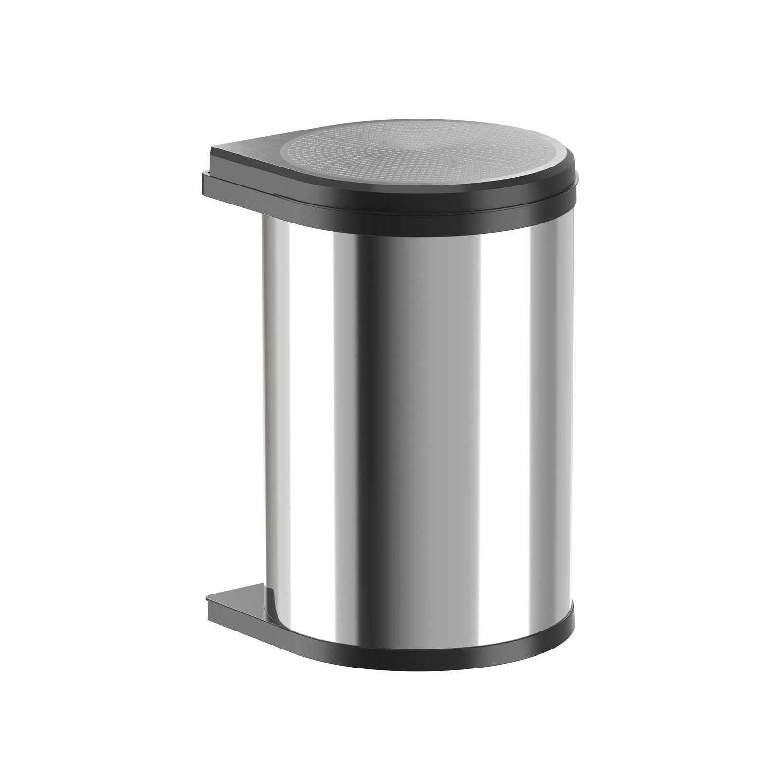 Hailo Einbaumülleimer Abfallsammler Mülleimer AS Mono Volumen 20L schwenkbar, Edelstahl / Schwarz