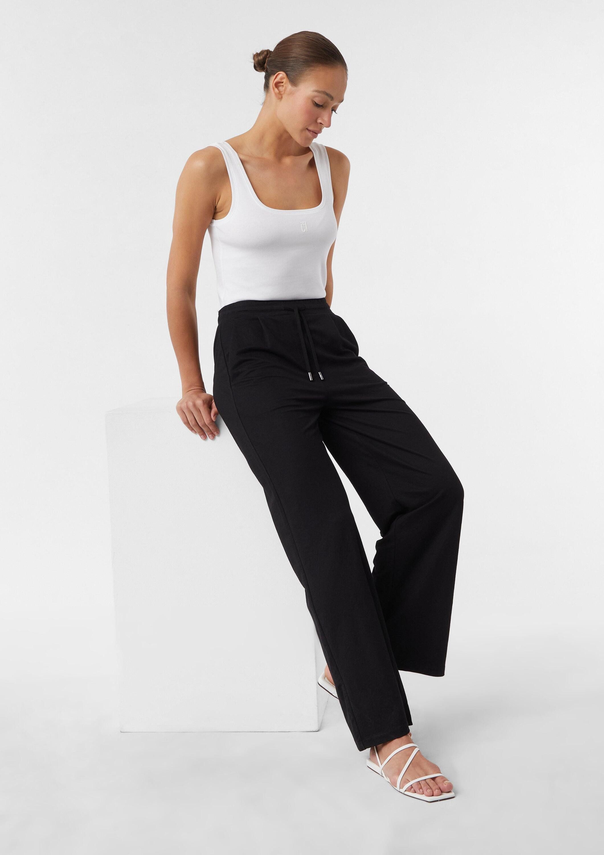 comma Chinos Hose Hose aus Viskosemix mit Wide Leg günstig online kaufen