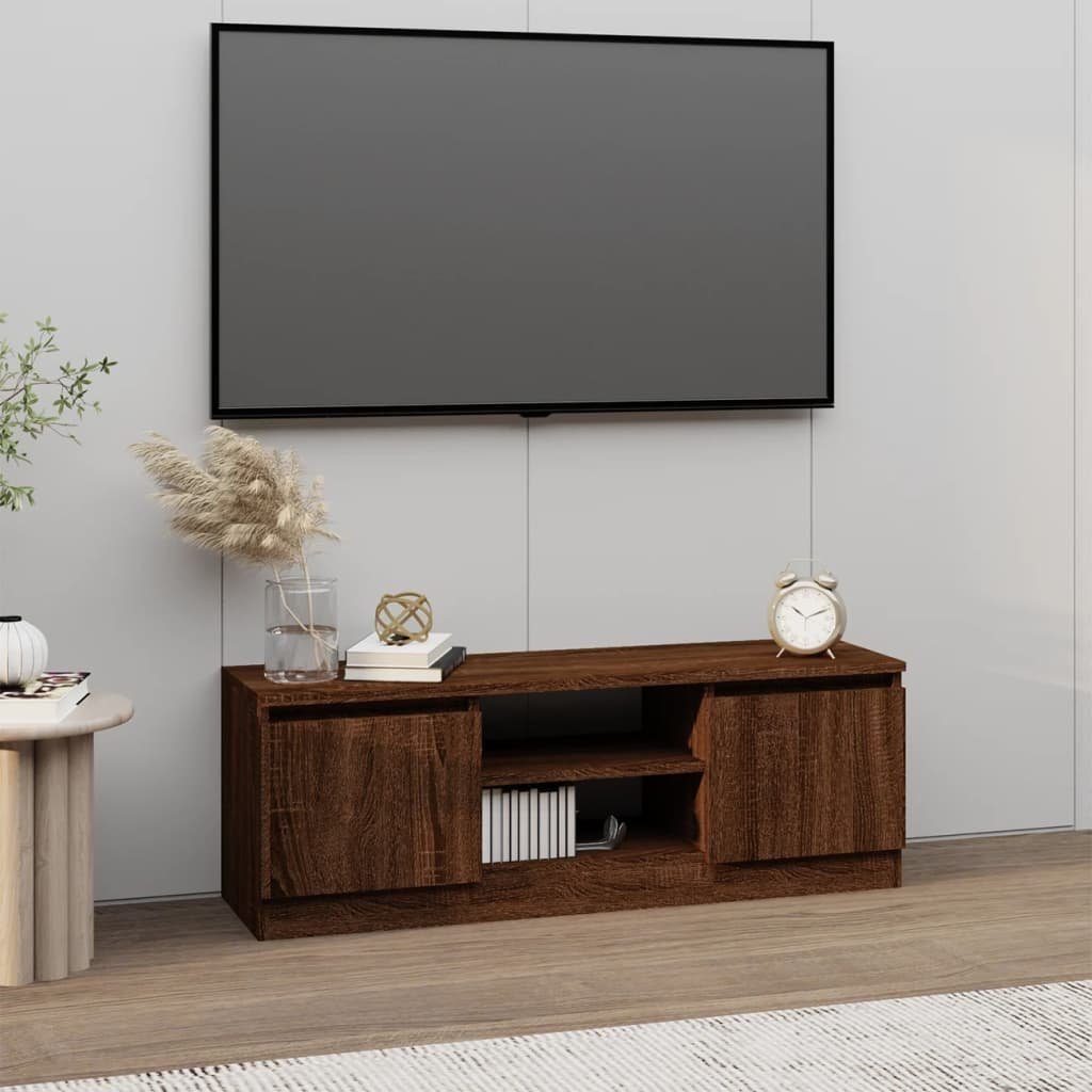 Eichen-Optik Tür mit TV-Schrank 102x30x36 cm furnicato Braun