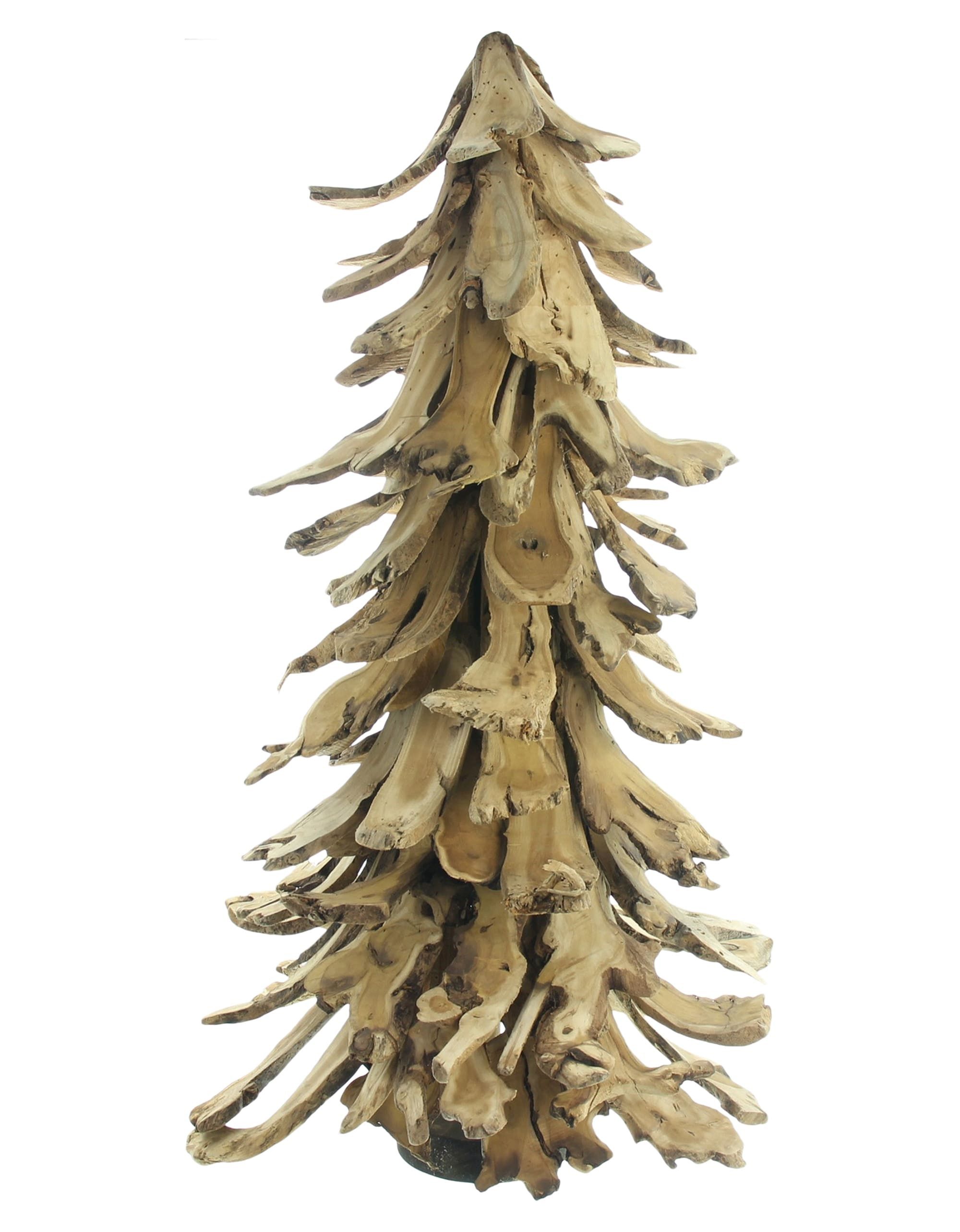 Dekoleidenschaft Künstlicher Weihnachtsbaum Dekotanne "Holzscheiben" Tannenbaum Alternative aus Massivholz, 90 cm hoch, Kunstbaum Weihnachten