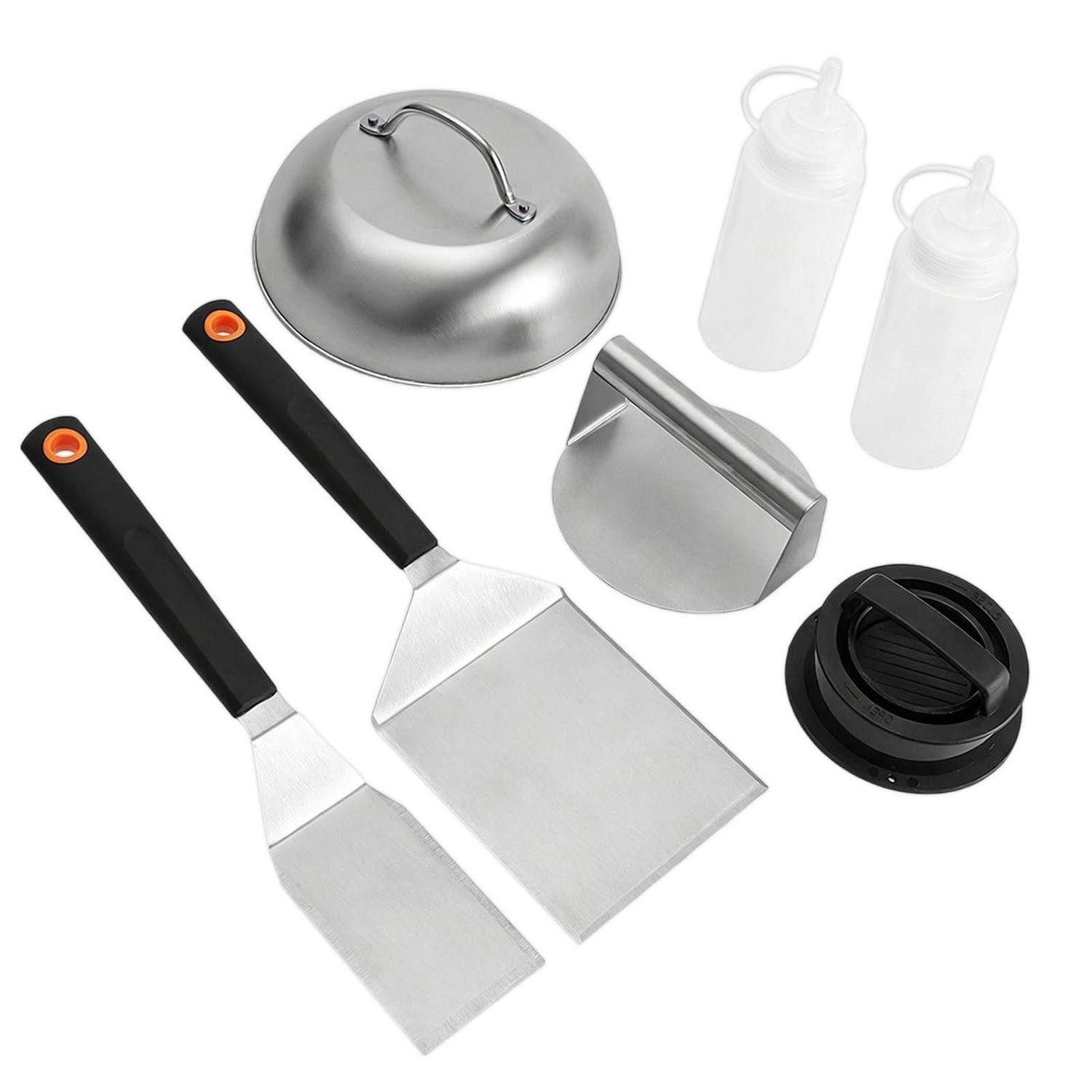 LuxusKollektion Grillspachtel Smash Burger Set 7-teilig Schwarz