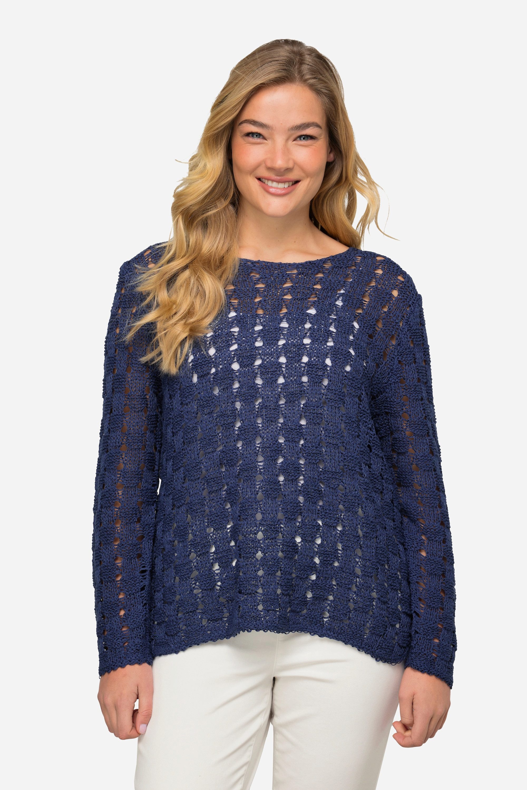 Strickpullover Pullover Strukturstrick Bändchengarn Langarm