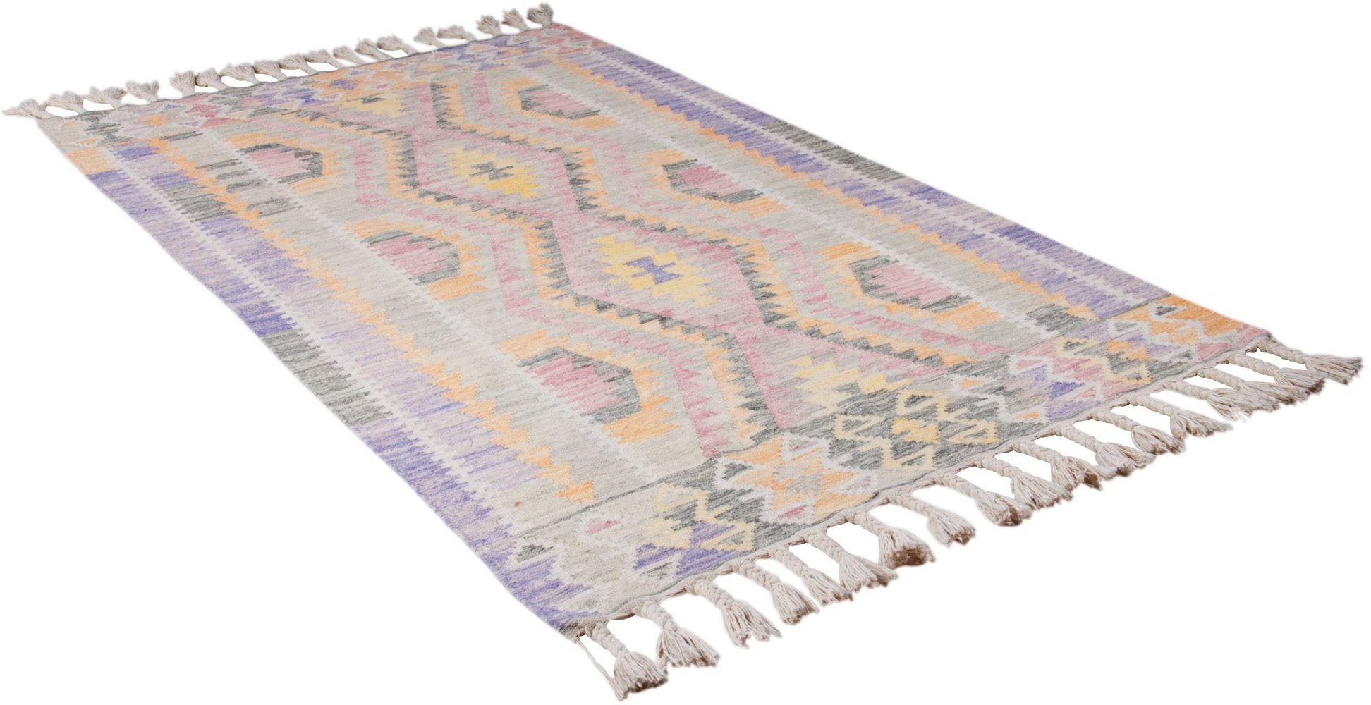 TOM TAILOR HOME Wollteppich Vintage Classic Kelim, rechteckig, Höhe: 5 mm, reine Wolle, handgewebt, mit Fransen, Boho-Style. Reduzierter Preis € 319,99. Unverbindliche Preisempfehlung € 499,00