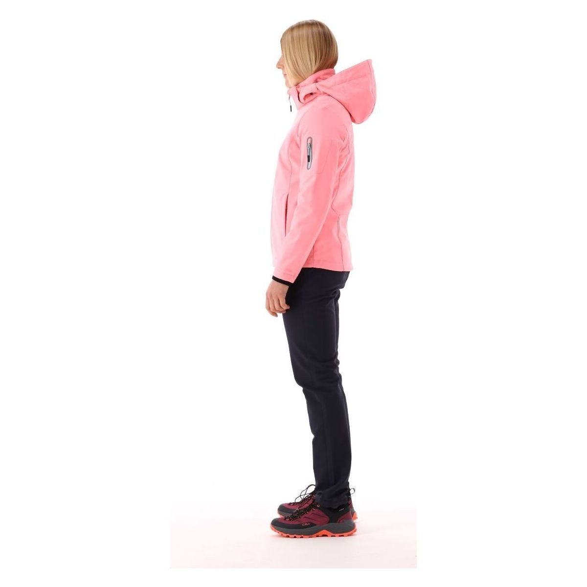 CMP Softshelljacke Woman Jacket Zip Hood Vielseitige Damenjacke mit abnehmbarer Kapuze, wasserdichtem Clima – Bild 3 von 5