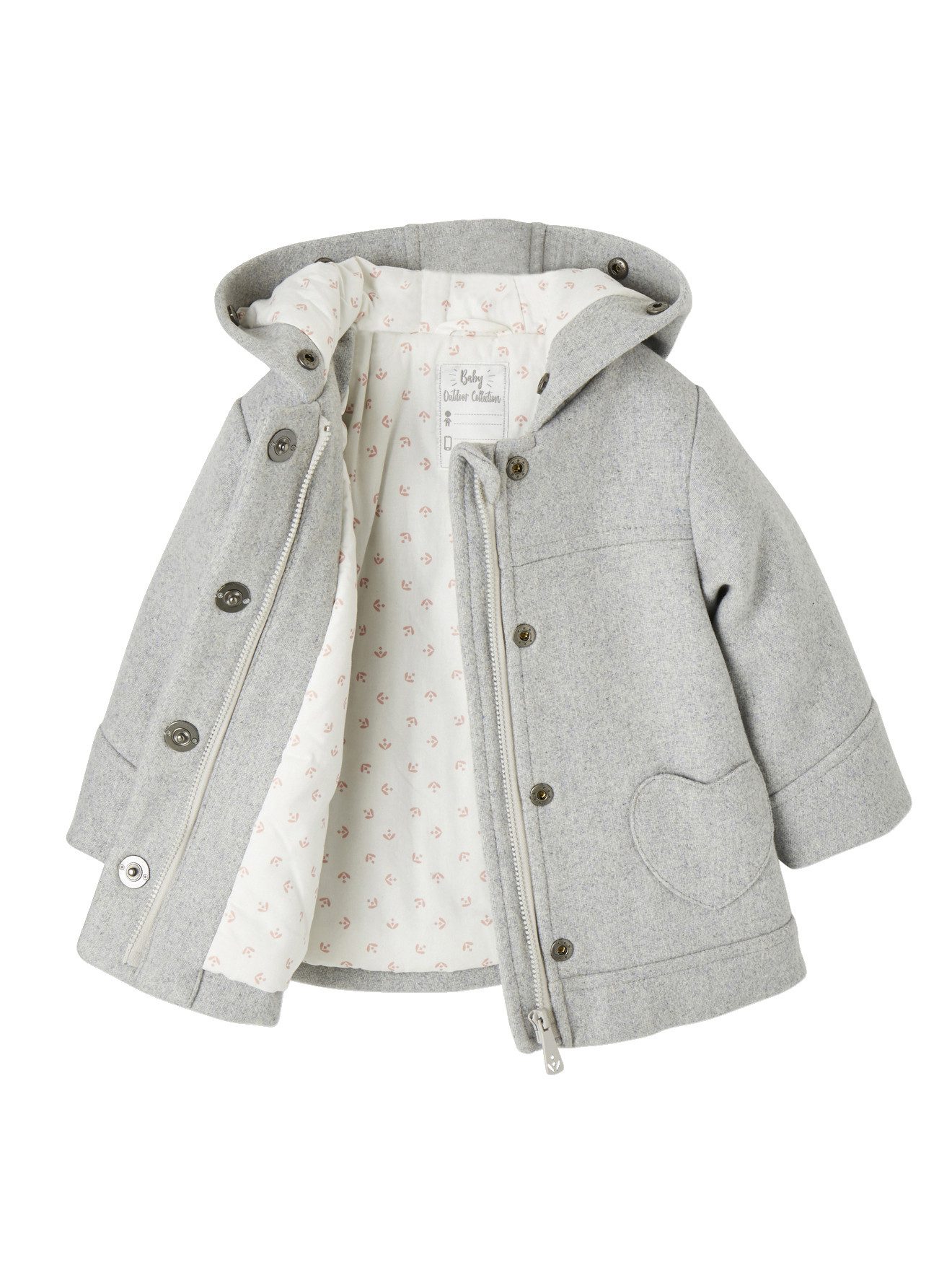 vertbaudet Dufflecoat Mädchen Baby Mantel mit Kapuze