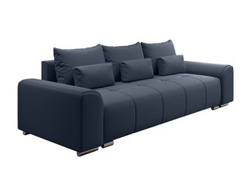 Furnix Schlafsofa LORETA 3-Sitzer Sofa mit Schlaffunktion und Bettkasten Couch 12 Farben, hochwertig, bequem & funktional