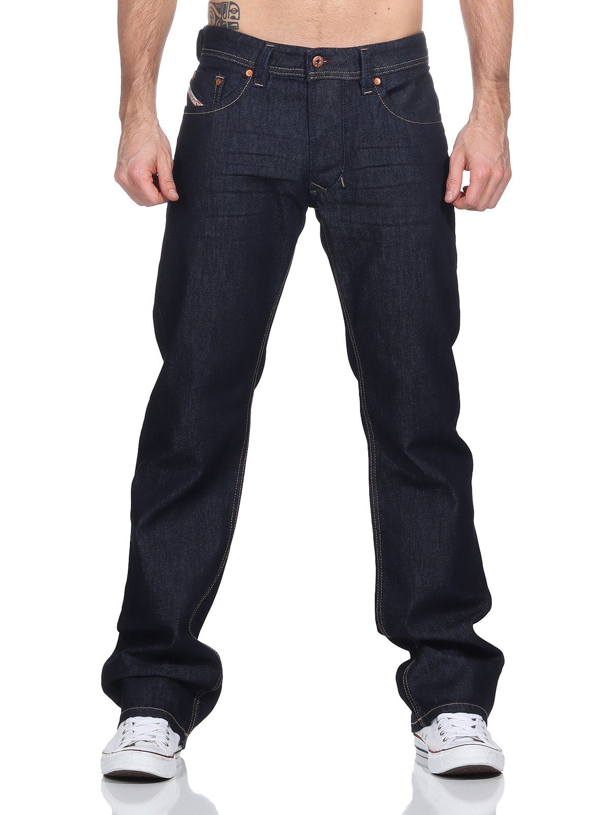 Larkee Gerade Straight Regular Jeans Diesel Herren 084HN Used-Look Jeans Dezenter Diesel