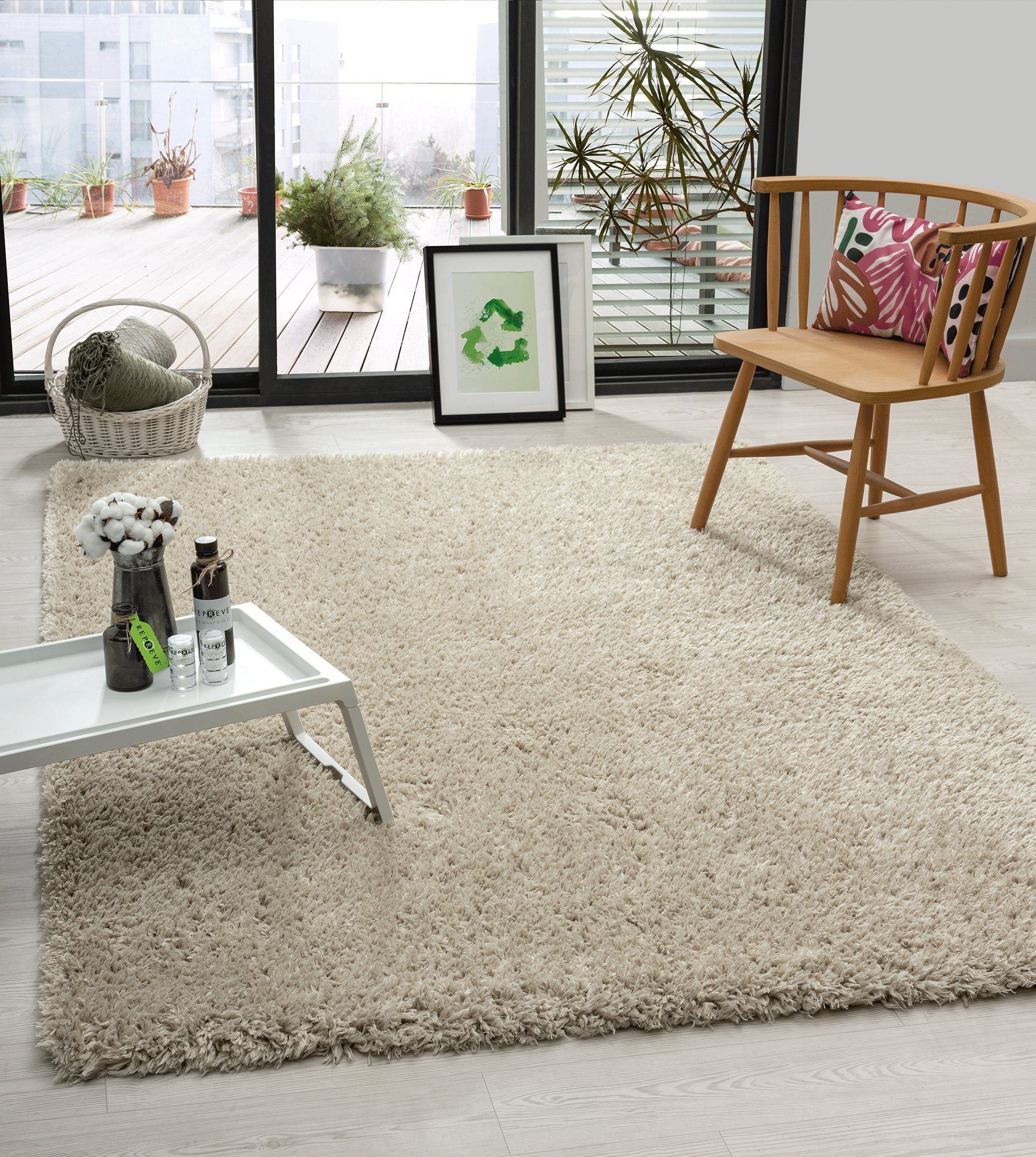 the recyceltem 100% Öko carpet, Wohnzimmer Polyester, Teppich Velvet Rechteck Teppich, Green