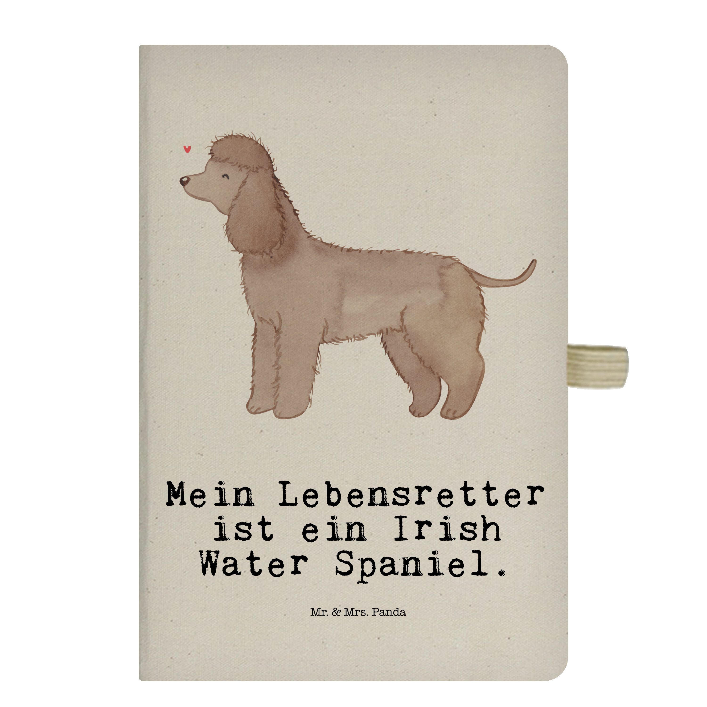 Mr. & Mrs. Panda Notizbuch Irish Water Spaniel Lebensretter - Transparent - Geschenk, Hundebesit Mr. & Mrs. Panda