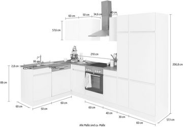 OPTIFIT Winkelküche Roth, mit E-Geräten, Stellbreite 300 x 175 cm