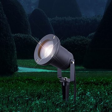 Globo Gartenleuchte, Leuchtmittel nicht inklusive, 2x Außen Lampe Aluminium Leuchte Glas Klar Spot Beweglich Garten