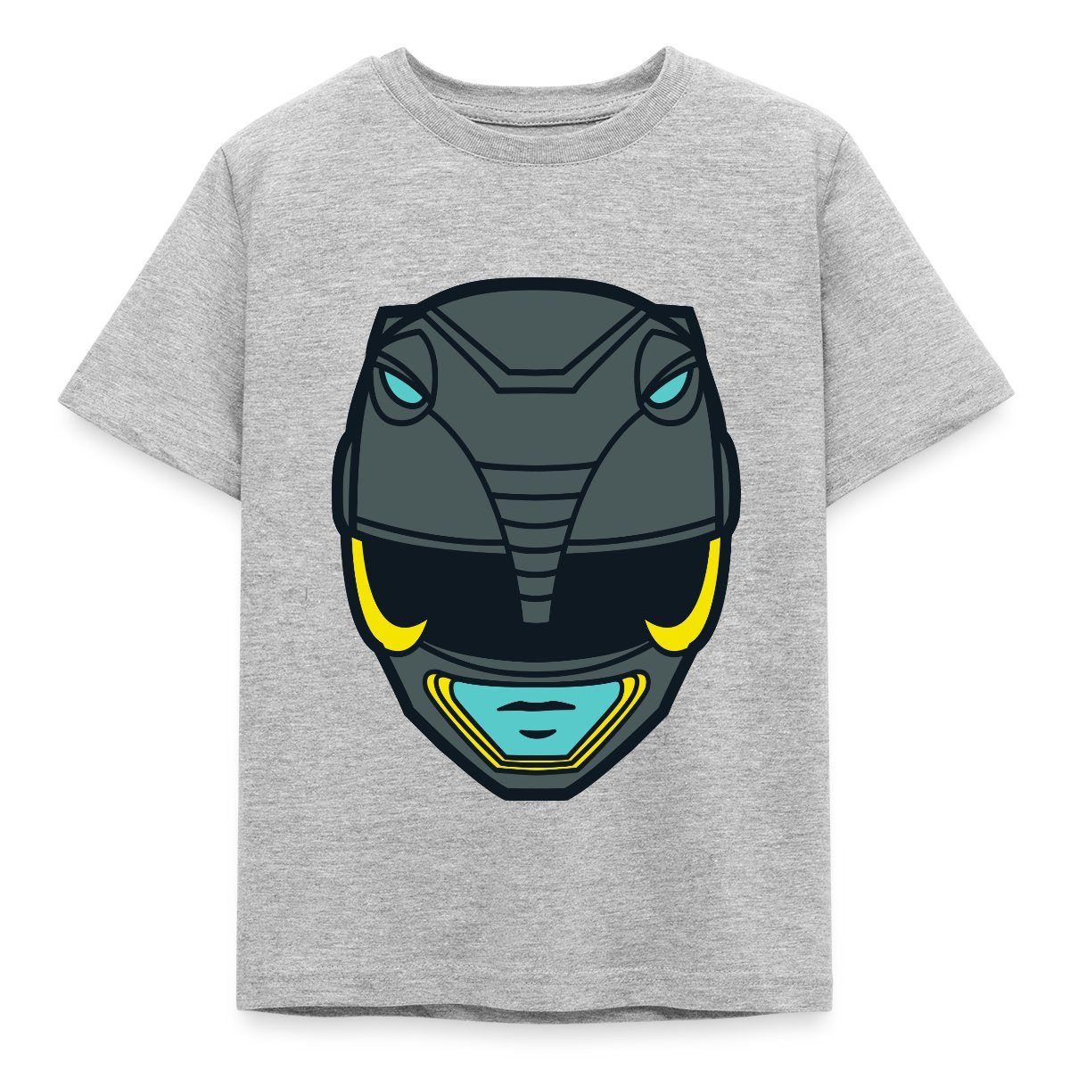 Spreadshirt T-Shirt Power Rangers Schwarzer Ranger Helm Kinder T-Shirt (1-tlg)
