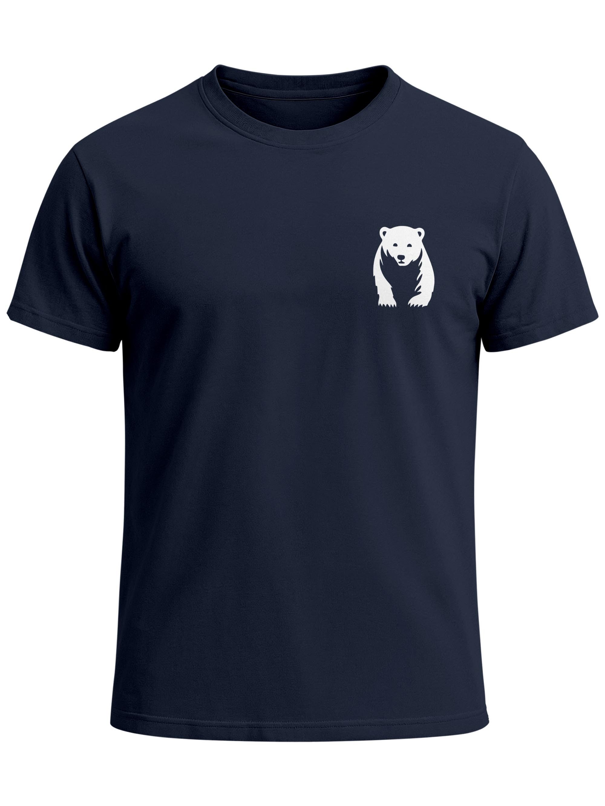 Print-Shirt Herren T-Shirt Aufdruck Brustprint Logo Bär Natur Outdoor Fashion