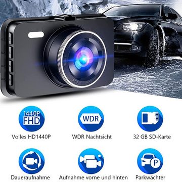 GelldG »Dashcam Full HD 1440P Autokamera 3-Zoll-LCD-Bildschirm Dashcam Auto« Dashcam