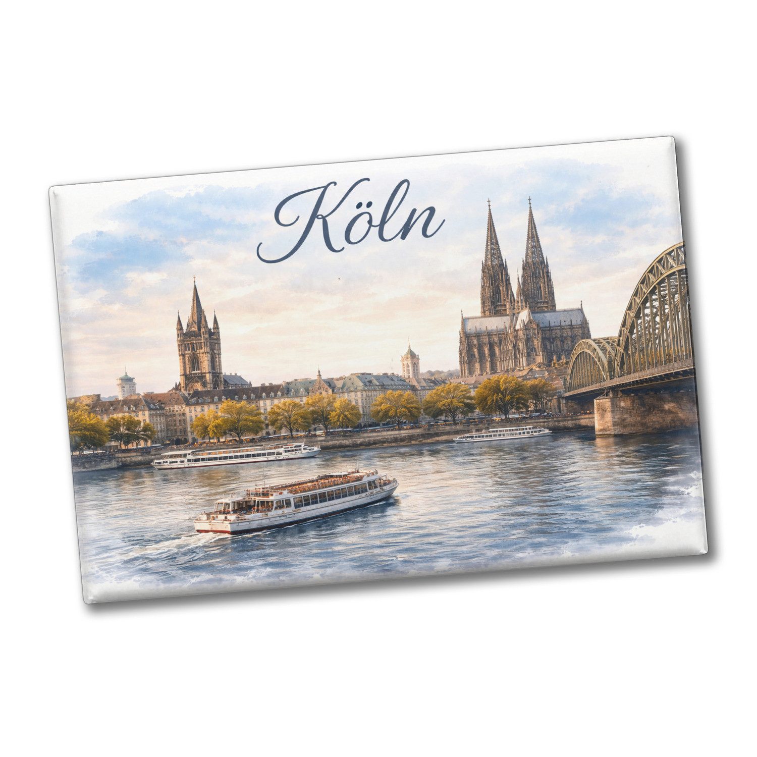 speecheese Magnet Köln Skyline Dom Rhein Souvenir Souvenir Magnet Architektur