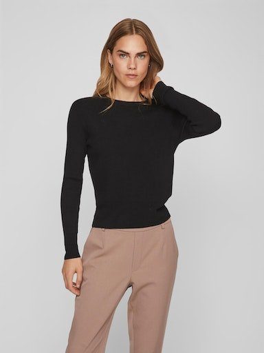 Rundhalspullover VICOMFY O-NECK L/S KNIT TOP/SU - NOOS