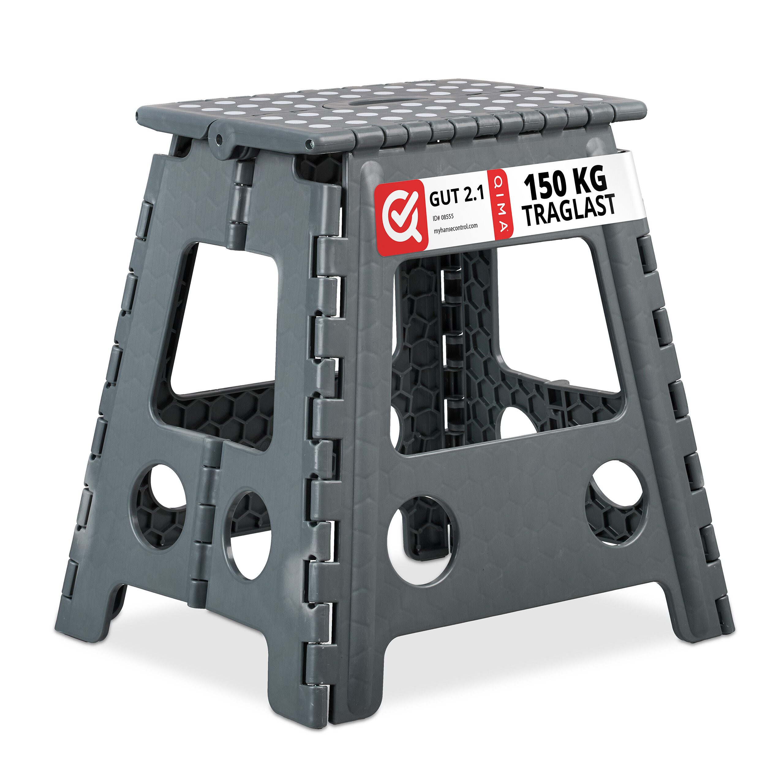 relaxdays Sitzhocker Klapphocker faltbar XL, Dunkelgrau günstig online kaufen