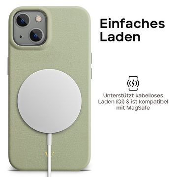 wiiuka Smartphone-Hülle skiin MACARON Handyhülle für iPhone 15, Handgefertigt - Deutsches Leder, Premium Case