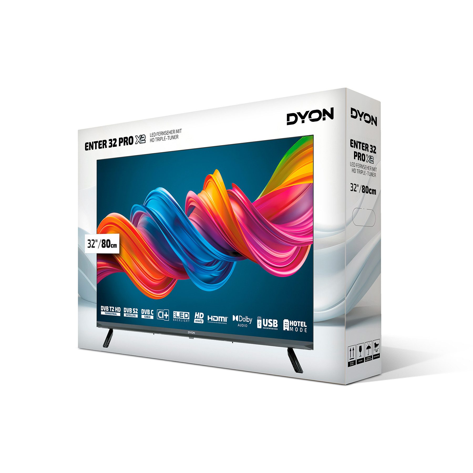 Dyon Enter 32 PRO X2 V2 LED-Fernseher (80 cm/32 Zoll, HD-Ready, Nein, 32" HD LED TV, Triple Tuner, CI+, Hotelmodus, Mediaplayer, EPG)