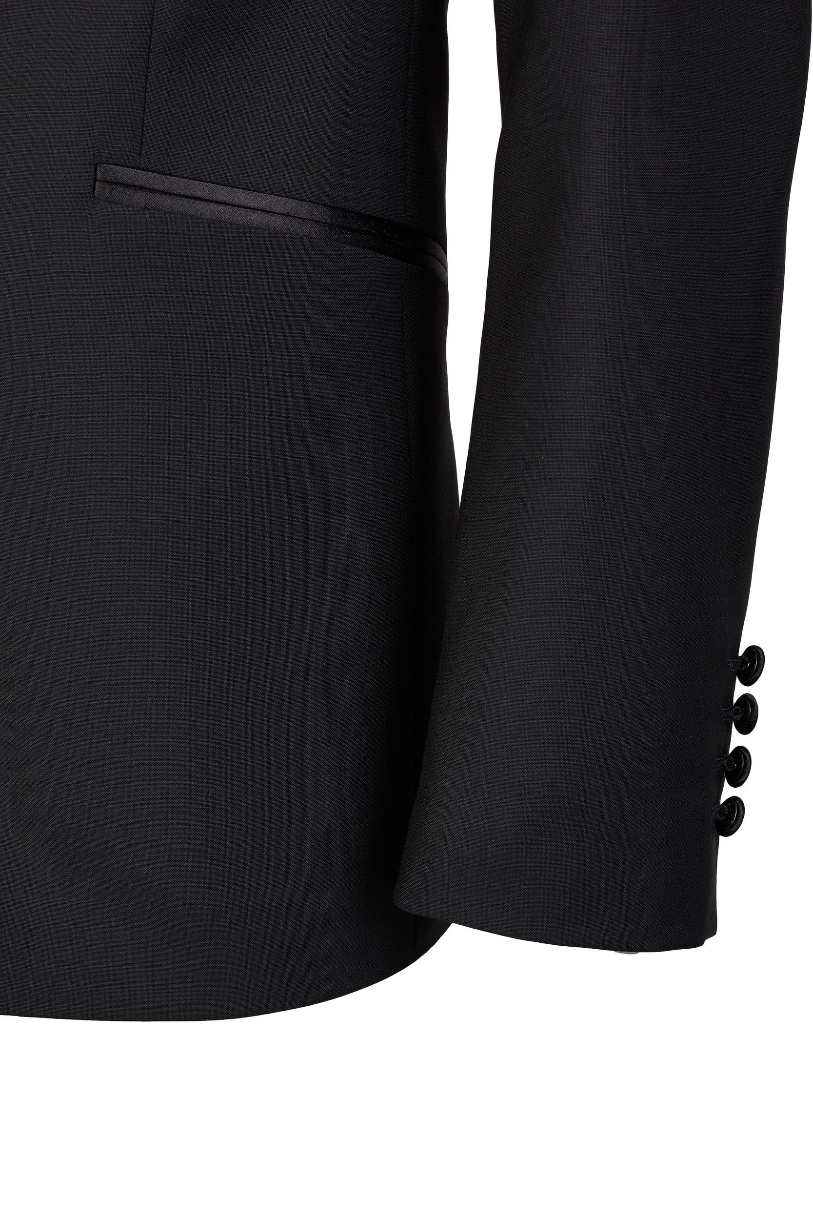 Wilvorst Sakko Wilvorst CLASSICs Herren Smokingsakko Spitzfacon Drop8 Schwarz