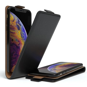 EAZY CASE Handyhülle Flipcase für Apple iPhone XS MAX 6,5 Zoll, Tasche Klapphülle Handytasche zum Aufklappen Etui Kunstleder Schwarz