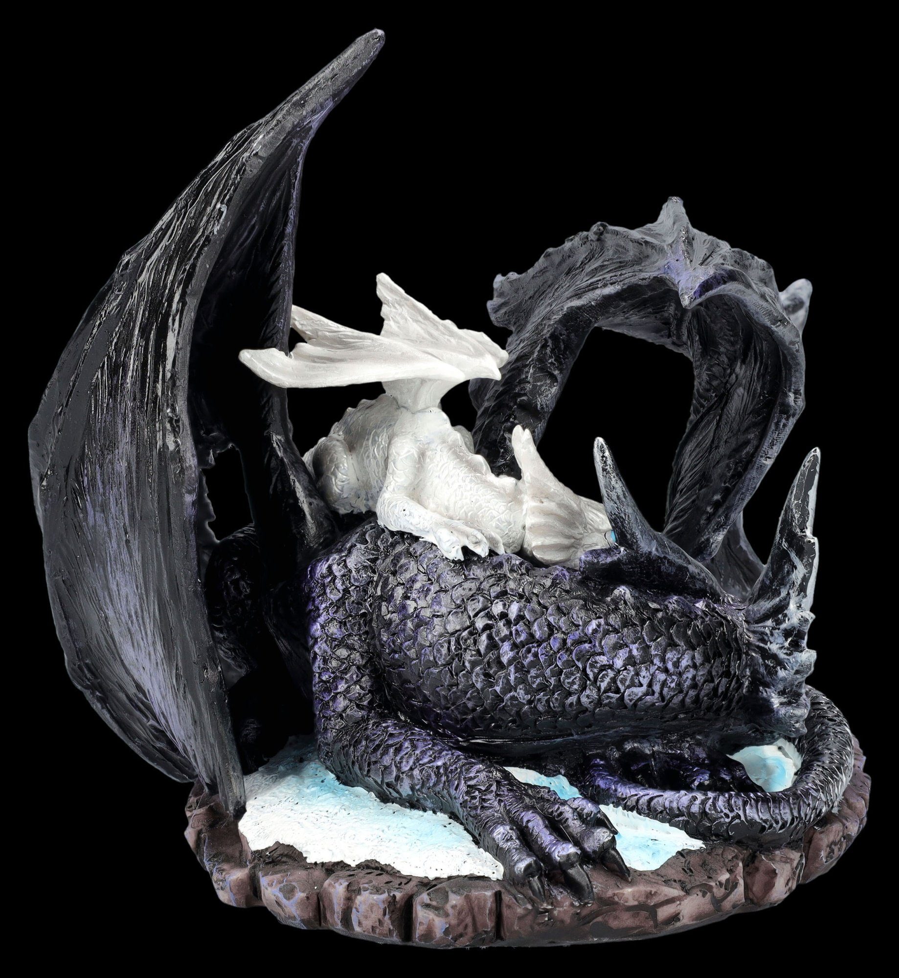 Figuren Shop GmbH Fantasy-Figur Drachenfigur mit Jungem - Mothers Sanctuary - Fantasy Dekofigur Drache