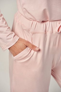 Mademoiselle Sommeil Pyjama langer Schlafanzug in altrosa (2tlg) aus luxuriöser Viskosemischung