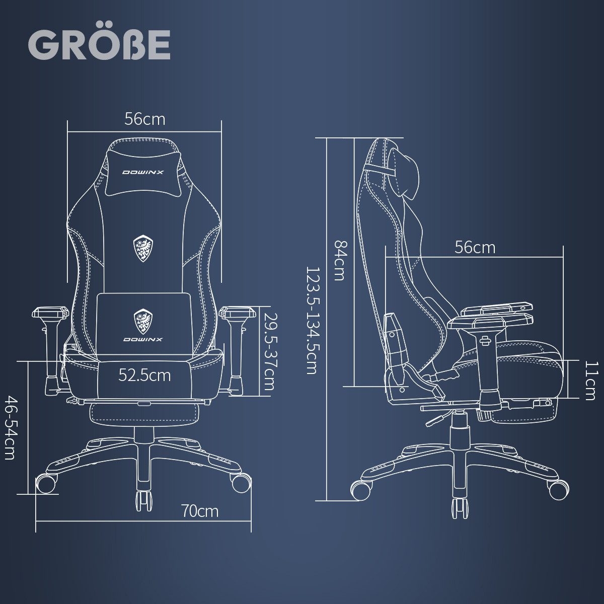 Dowinx Gaming-Stuhl Bürostuhl Ergonomischer Computer Stuhl mit Fußstütze, 4 günstig online kaufen