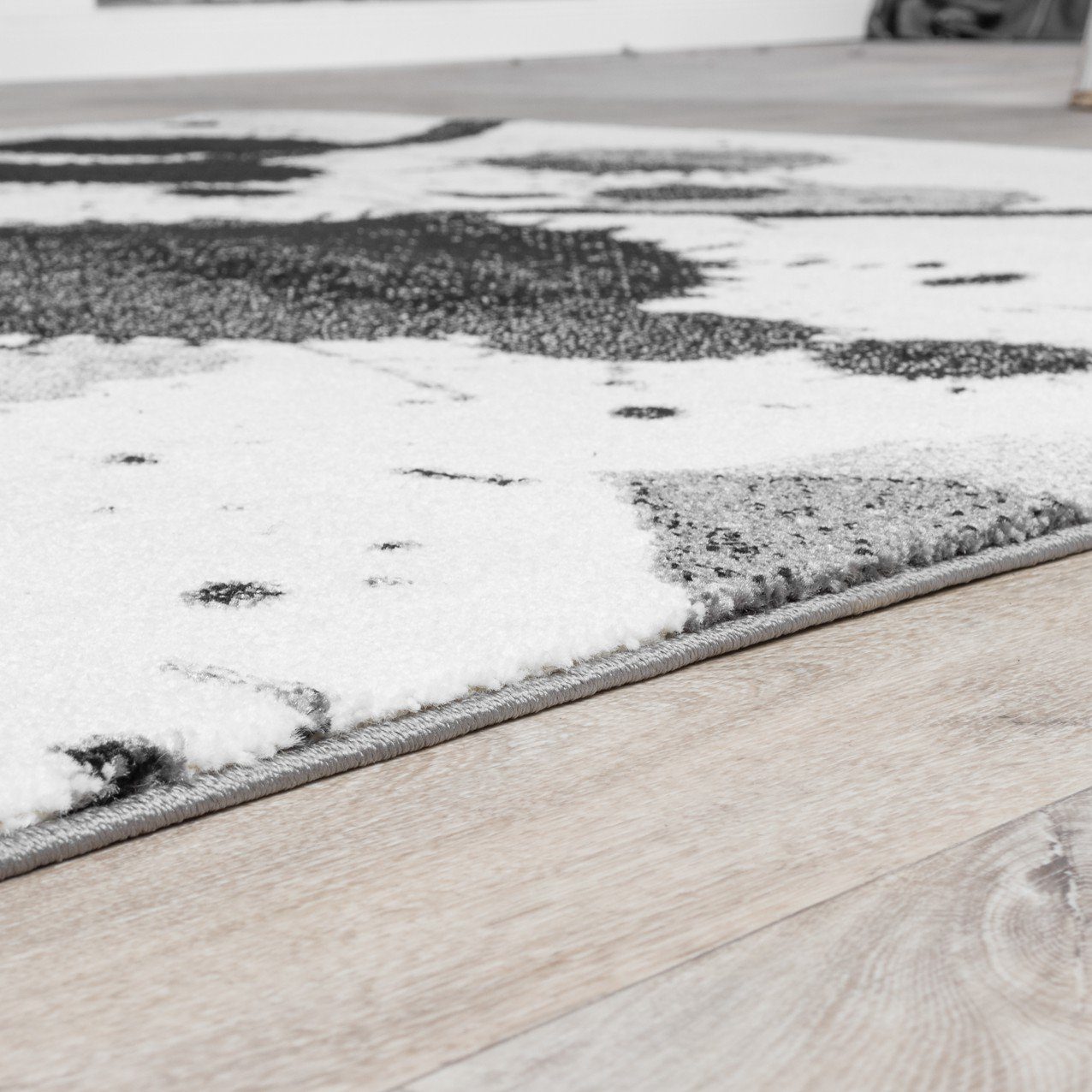 Abstrakte Teppich Höhe: rechteckig, Designs, Kurzflor TT Teppich mm Wohnzimmer Grau Soft Bunt Home, 16 Modern