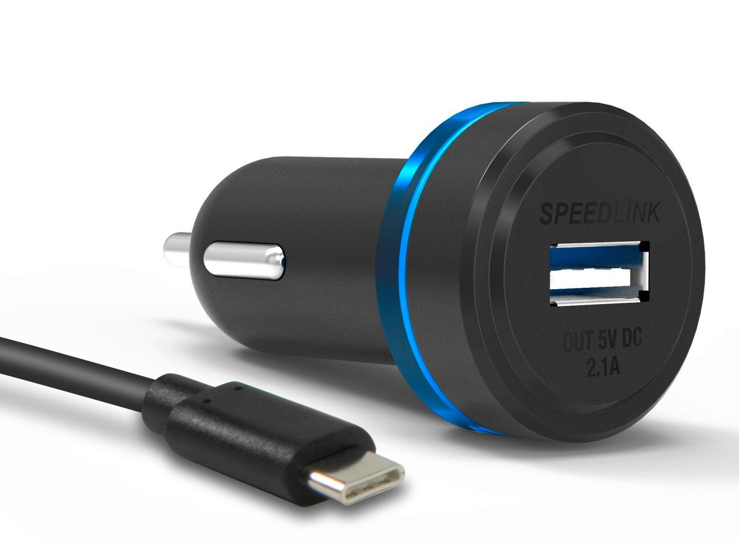 Speedlink Konsolen-Dockingstation KFZ Lader 2,4A USB Ladegerät Auto Lade-Adapter, für Nintendo Switch / Lite Handy Tablet, Beleuchtet