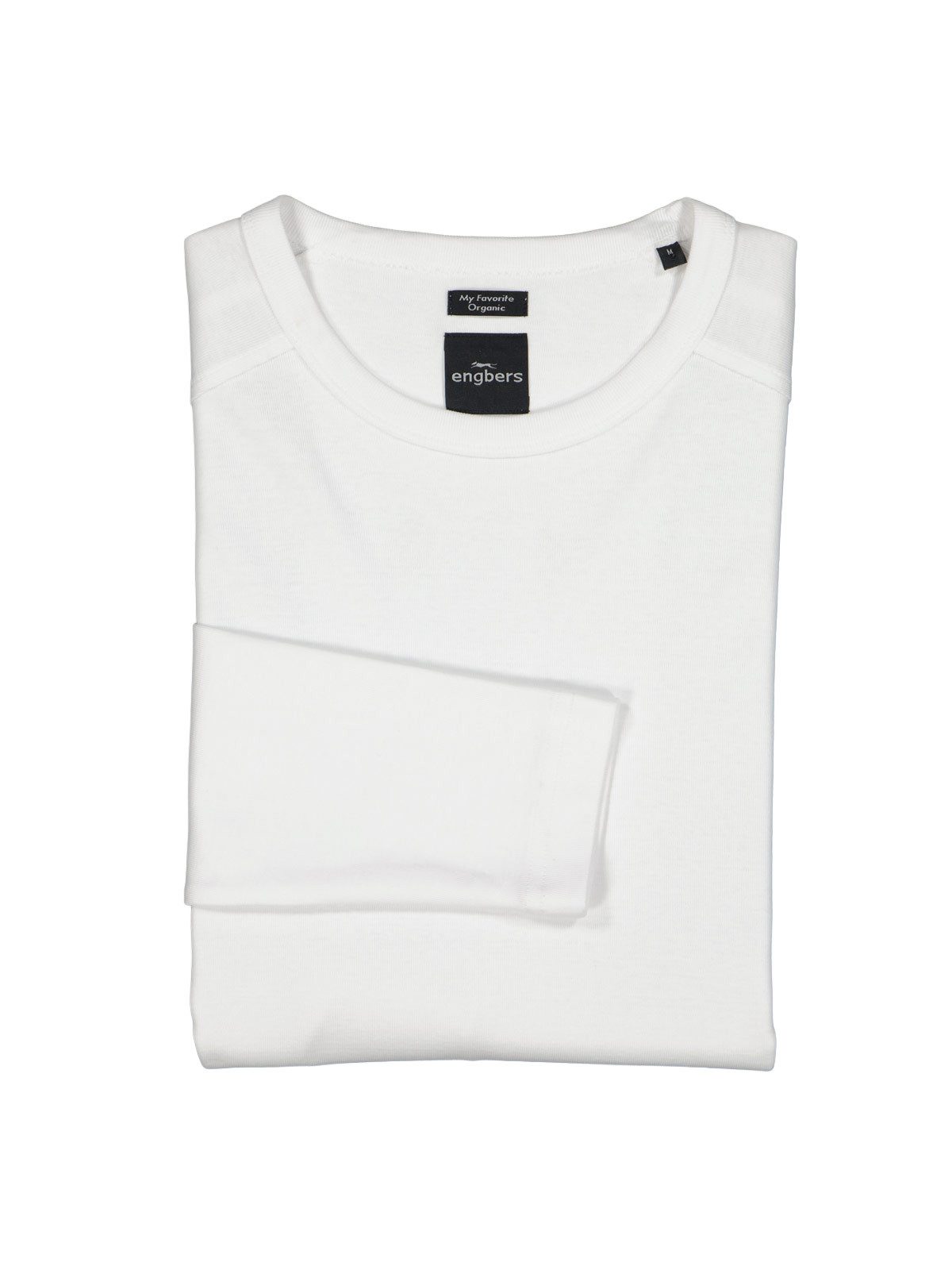 Engbers Langarmshirt Herren Langarm-Shirt "My Favorite" organic, Reinweiss – Bild 4 von 5
