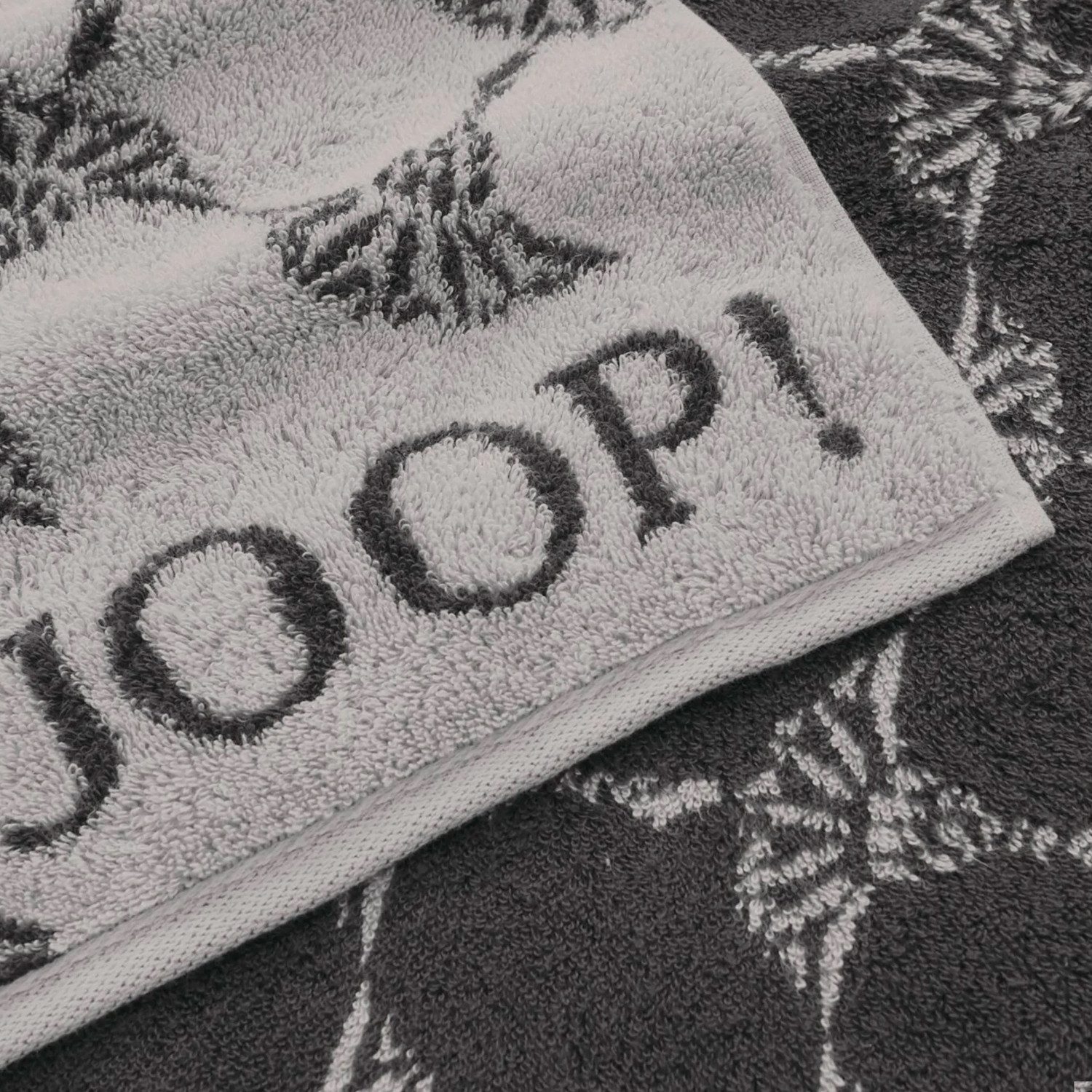 JOOP! Handtuch 2 Stück Joop! Gästetuch Cornflower 1721-77 platin 30x50, Walkfrottier (2-St), Baumwolle