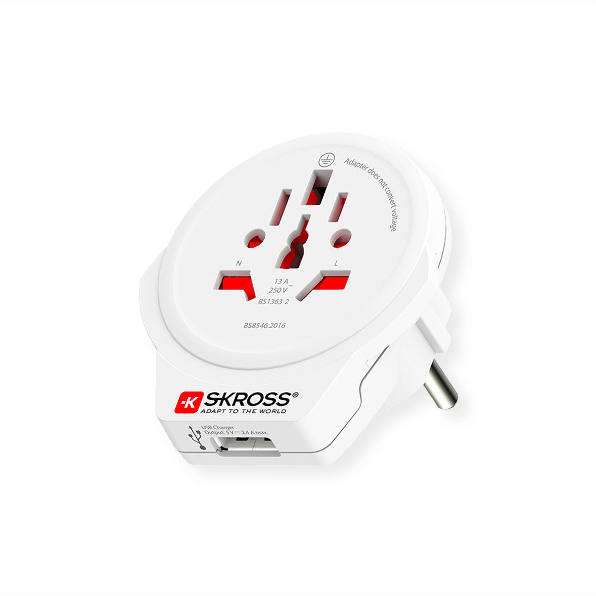 SKROSS PRO World & USB Universal Reiseadapter Stromadapter, Weltweit