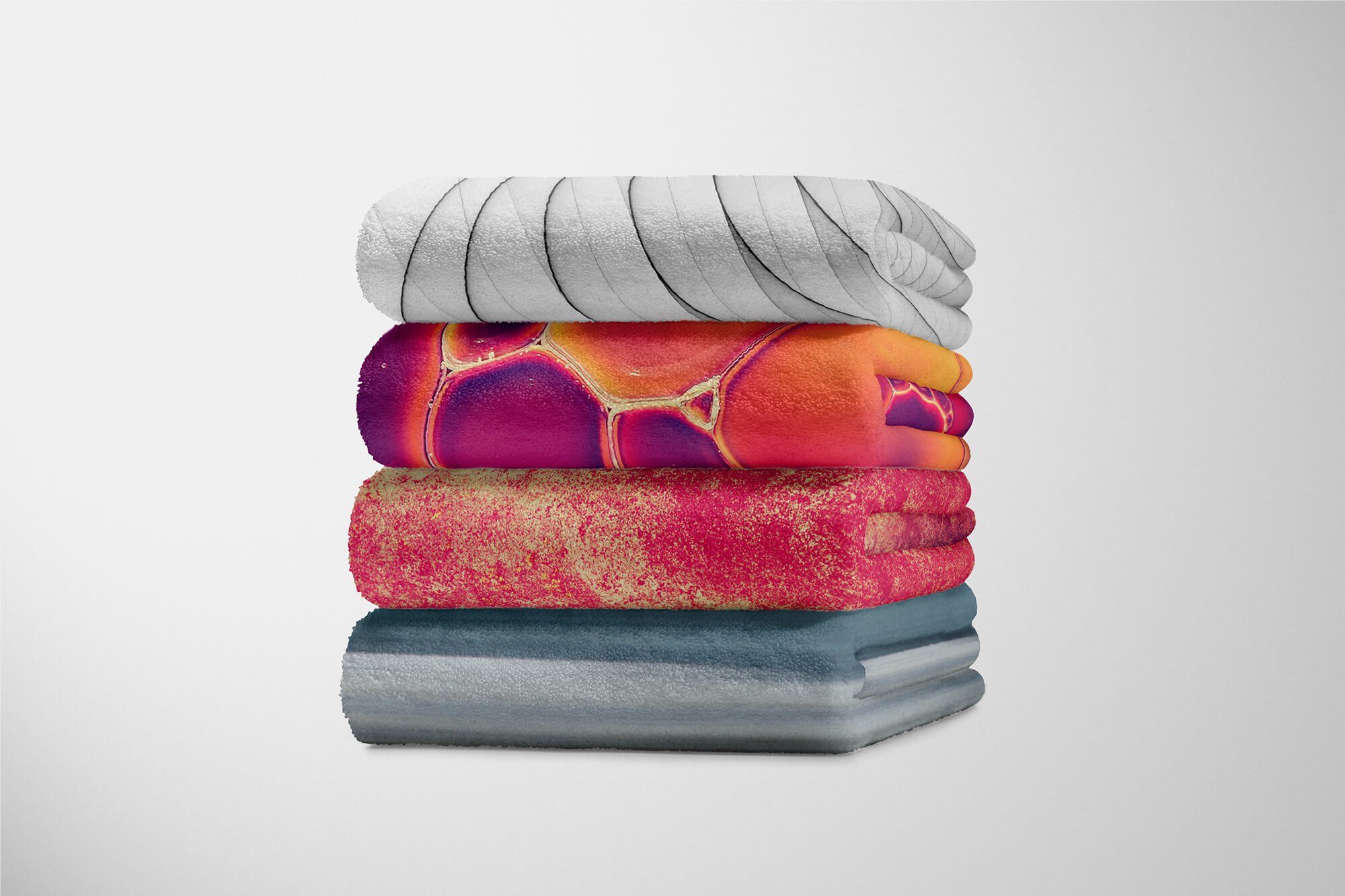 Art Handtuch Sinus Fotomotiv Handtuch Handtücher Baumwolle-Polyester-Mix Alte Saunatuch Abstrakt mit Farbe Strandhandtuch (1-St), Kuscheldecke Nahaufna,