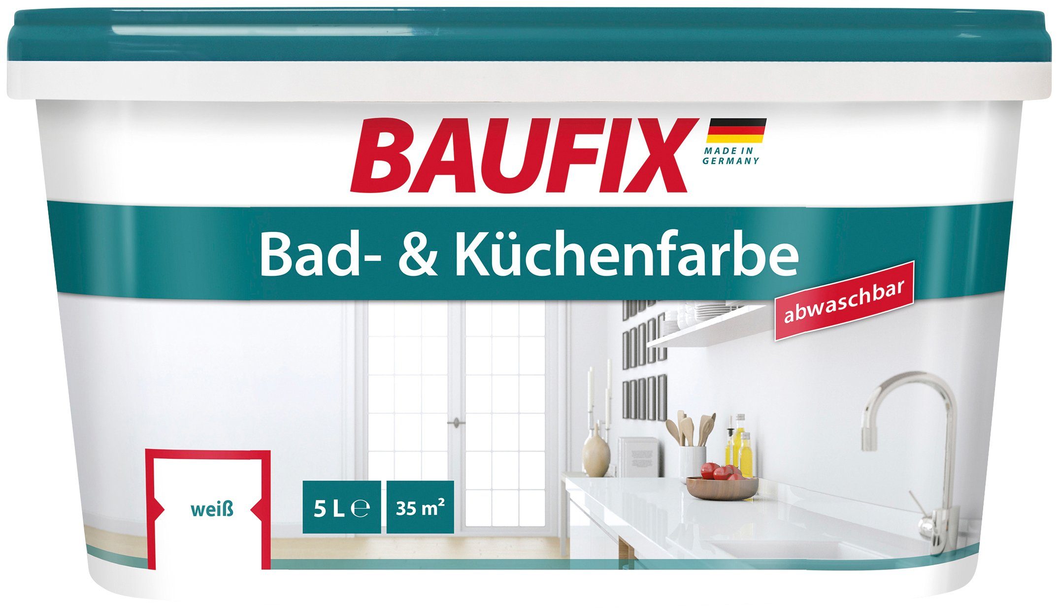 Baufix Wand- und Deckenfarbe »Bad- & Küchenfarbe«, 5 Liter, weiß online
