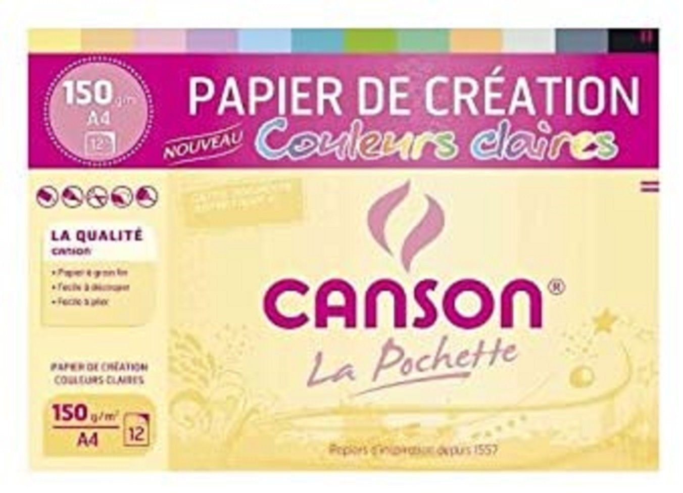 canson Drucker- und Kopierpapier CANSON Tonpapier in Sammelmappe, DIN A4, 150 g/qm