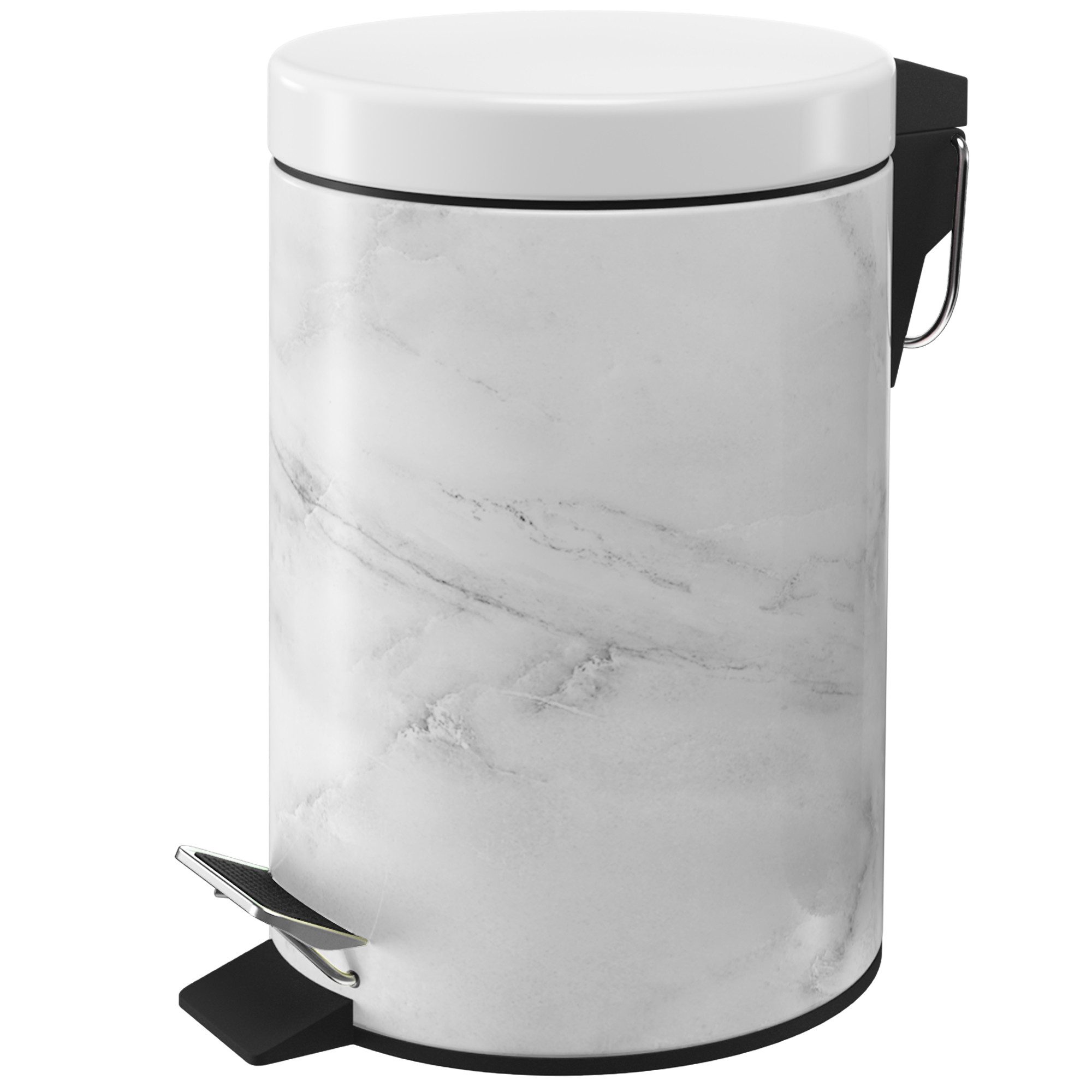 Sanilo Косметички Marmor, 3 Liter, Bad Mülleimer mit Absenkautomatik & Innenbehälter